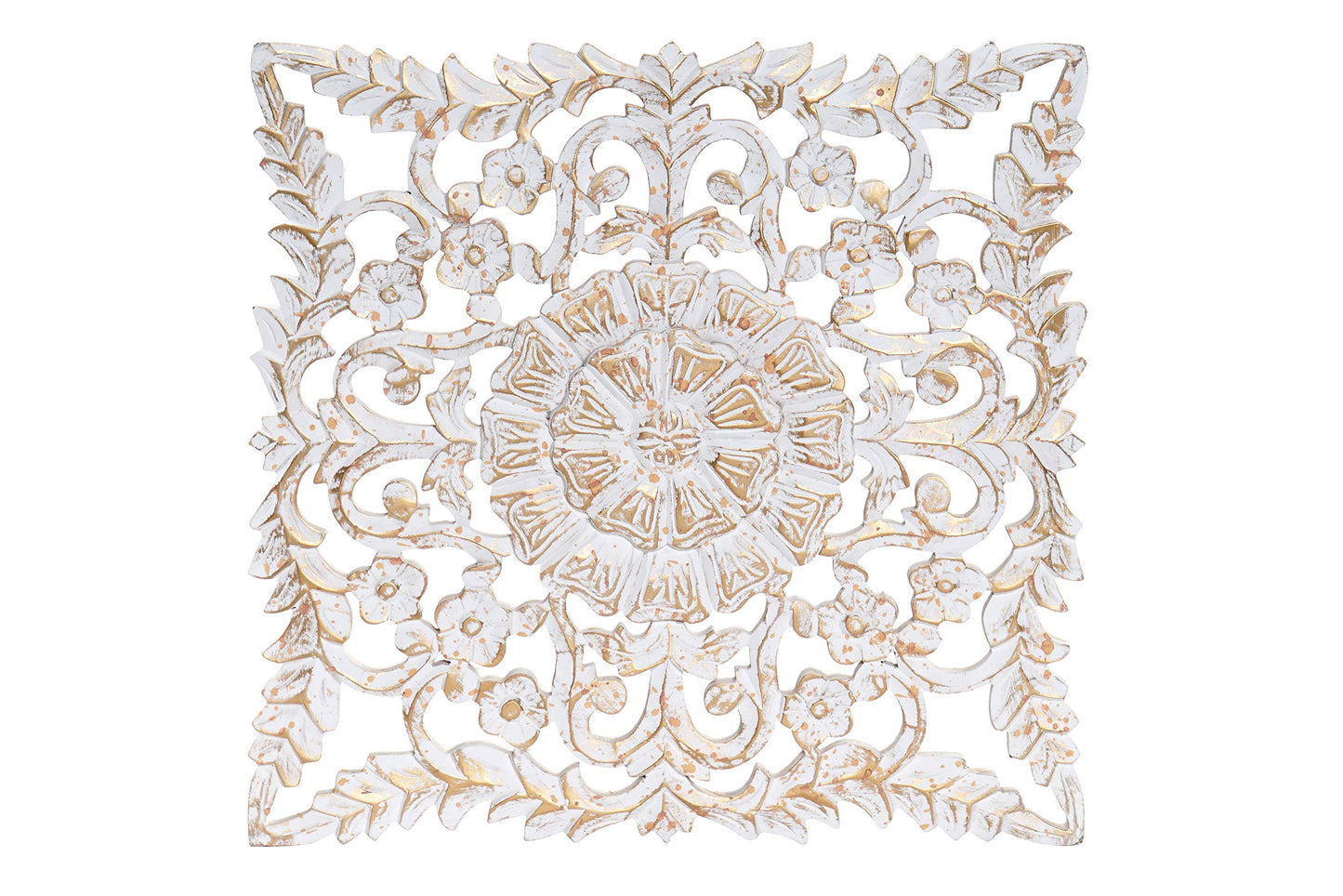 Mural Decoracion Tallada Natural Dorado Envejecido 60x60 cm