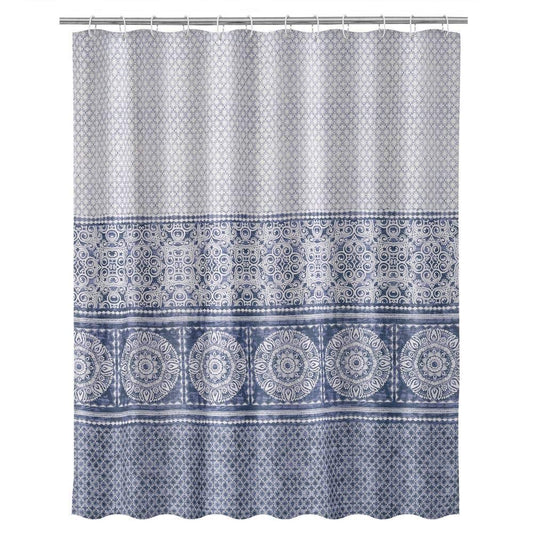 Cortina de baño arabesca exótica Azul de Tela de poliéster, de 180x200 cm