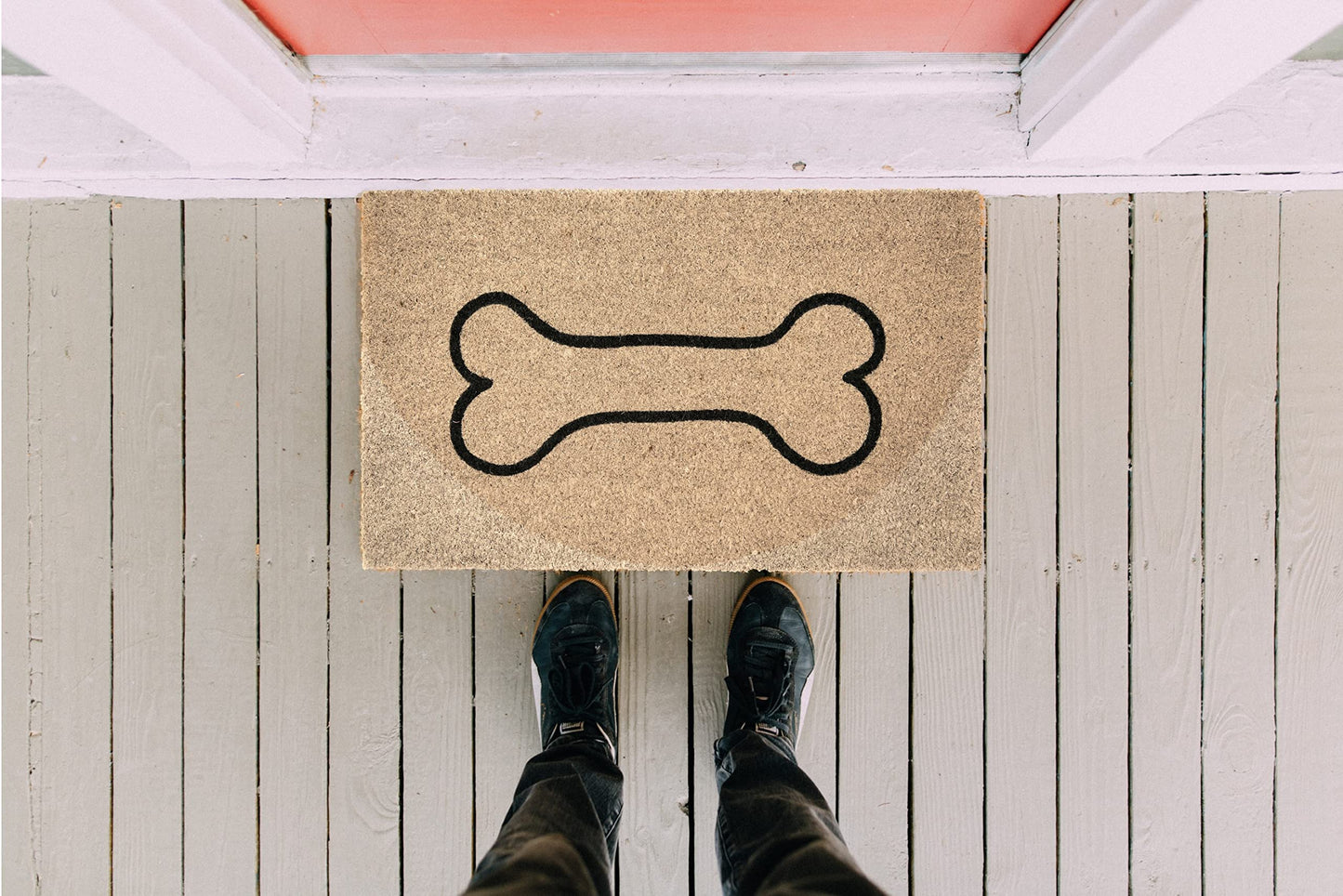 Fisura – Felpudo Entrada casa de Coco con Base Antideslizante de PVC. Felpudo Exterior Original. Pintado a Mano. Estandar