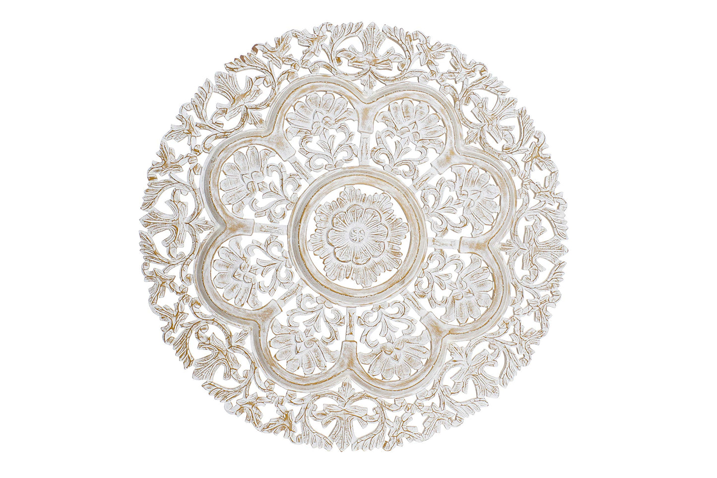 Mural Decoracion Tallada Natural Redondo Envejecido 90x90 cm