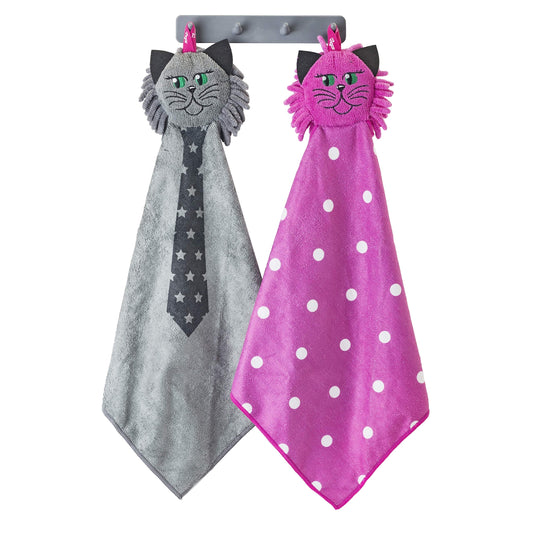 Vigar - Félix - Set Paños Secamanos de Microfibra y Colgador de Gancho