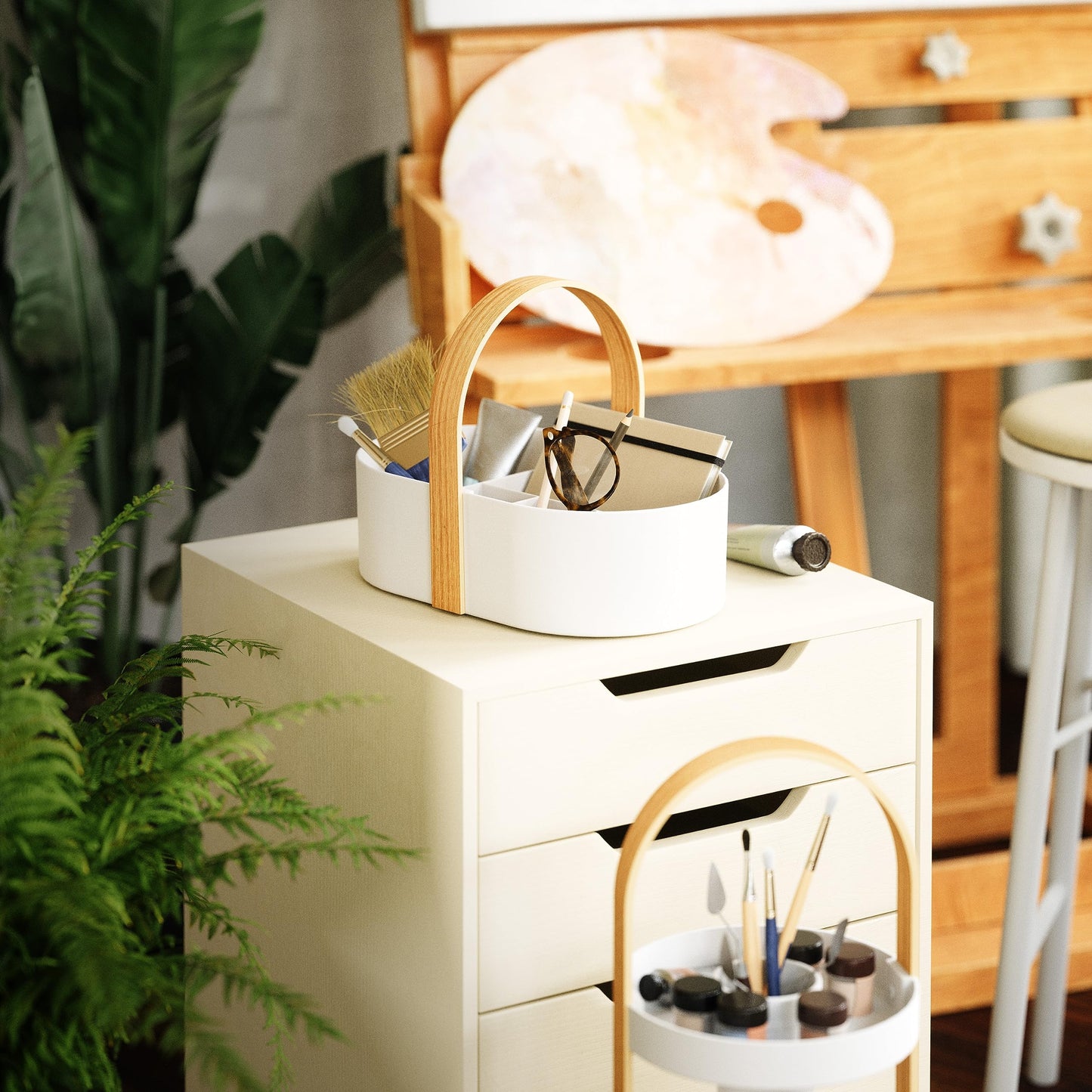 Bellwood Organizador de cosméticos, Blanco/Natural