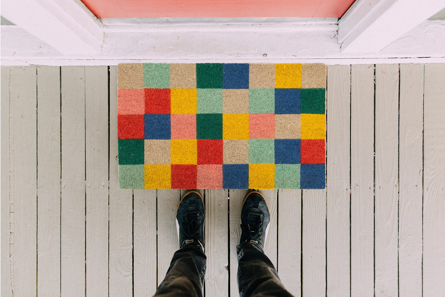 Fisura – Felpudo Entrada casa de Coco con Base Antideslizante de PVC. Felpudo Exterior Original. Pintado a Mano. Estandar