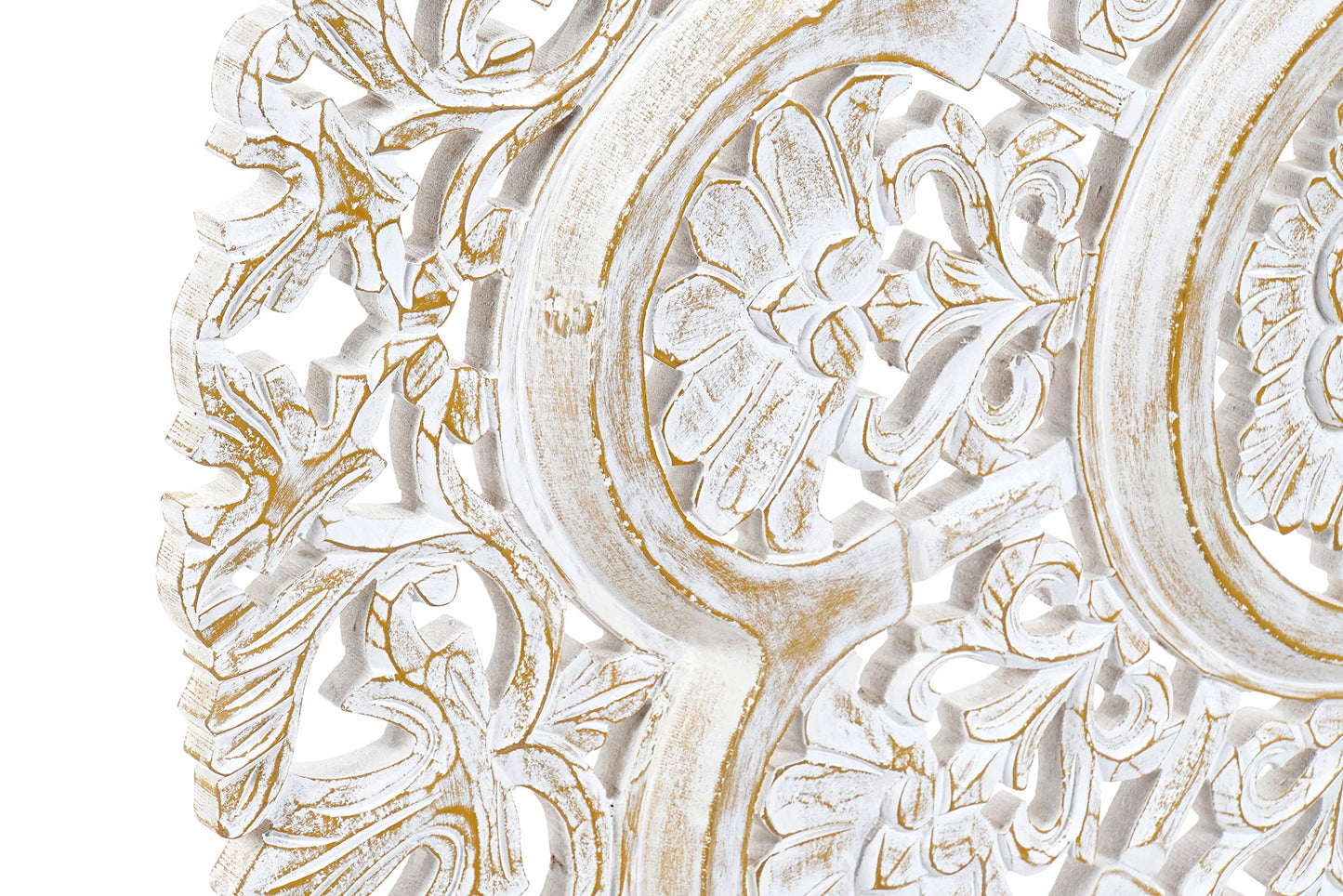 Mural Decoracion Tallada Natural Redondo Envejecido 90x90 cm