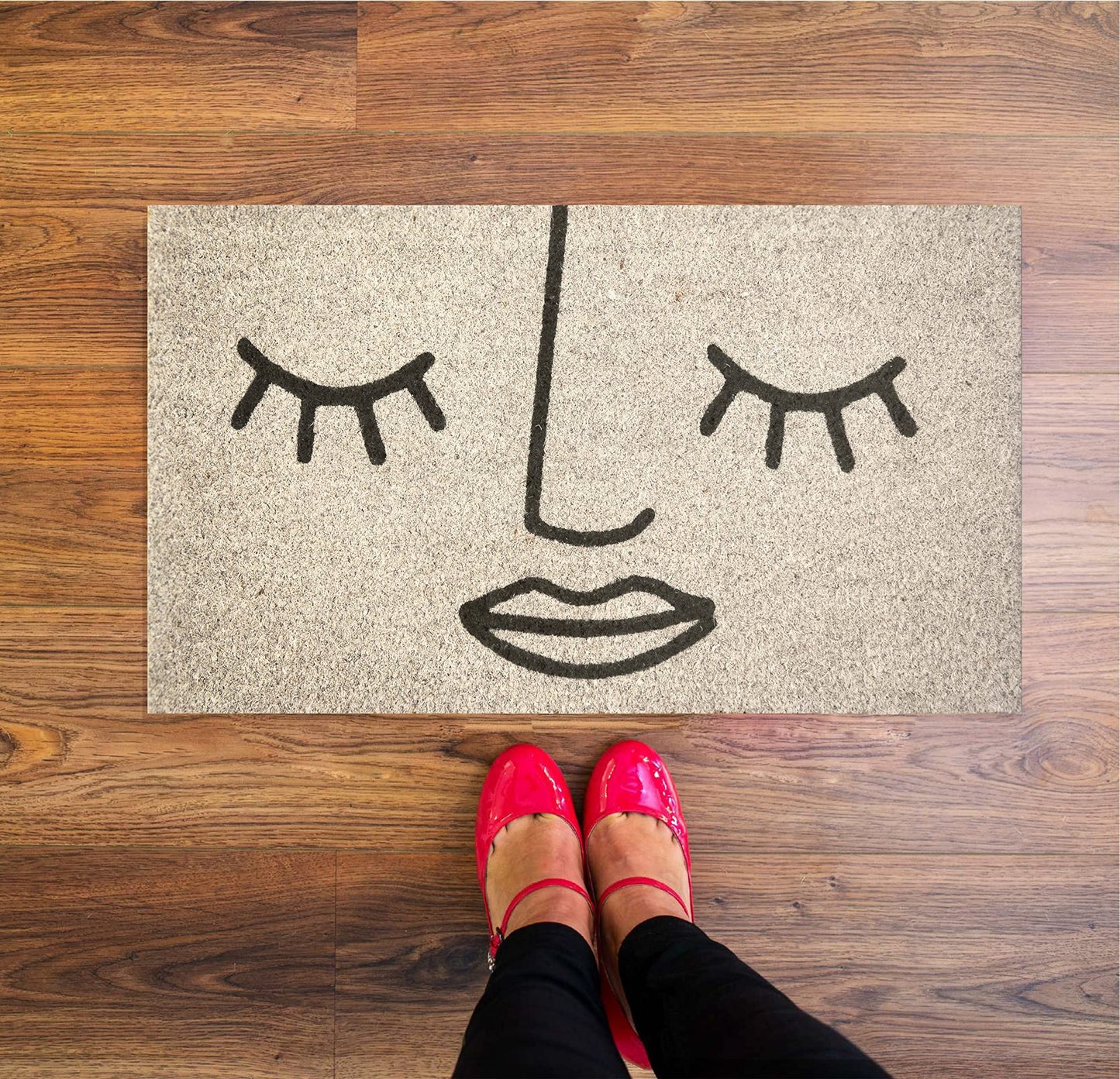 Fisura – Felpudo Entrada casa de Coco con Base Antideslizante de PVC. Felpudo Exterior Original. Pintado a Mano. Estandar