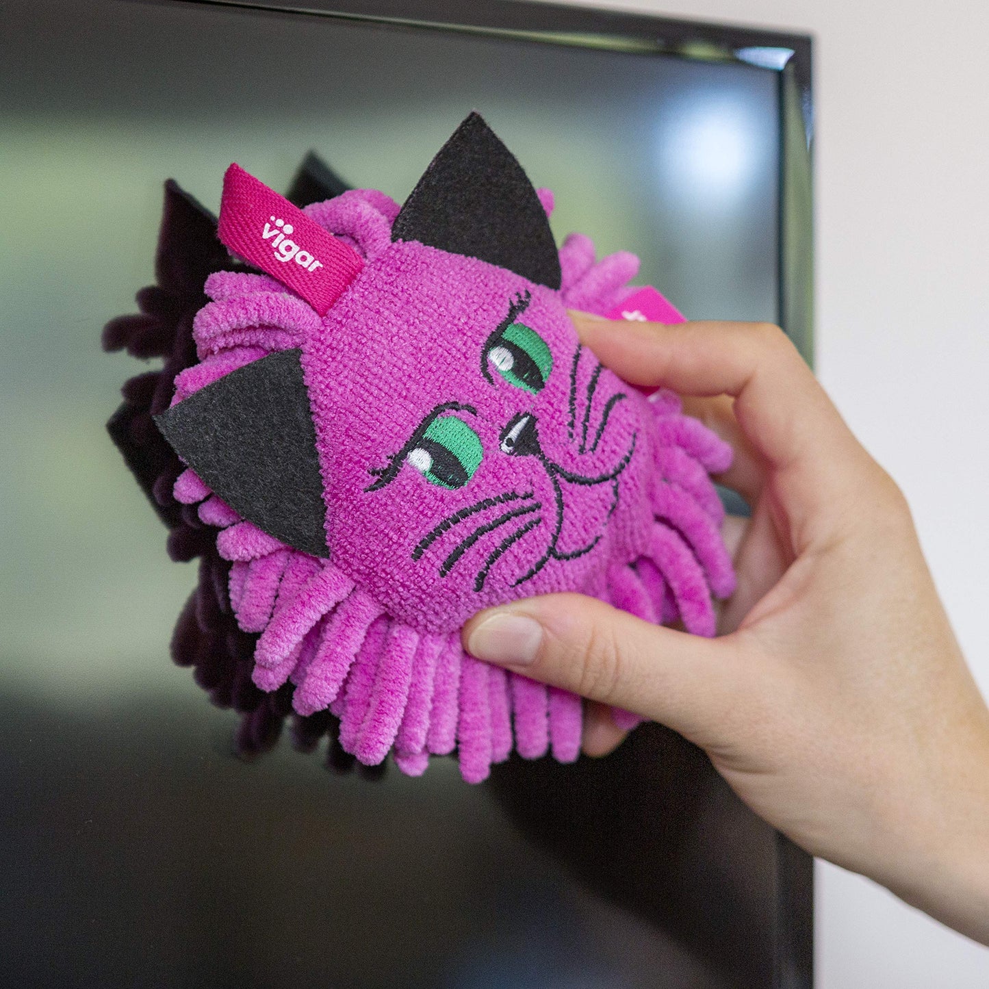 Vigar - Félix | Plumero de Microfibra Lavable con Forma Redondeada