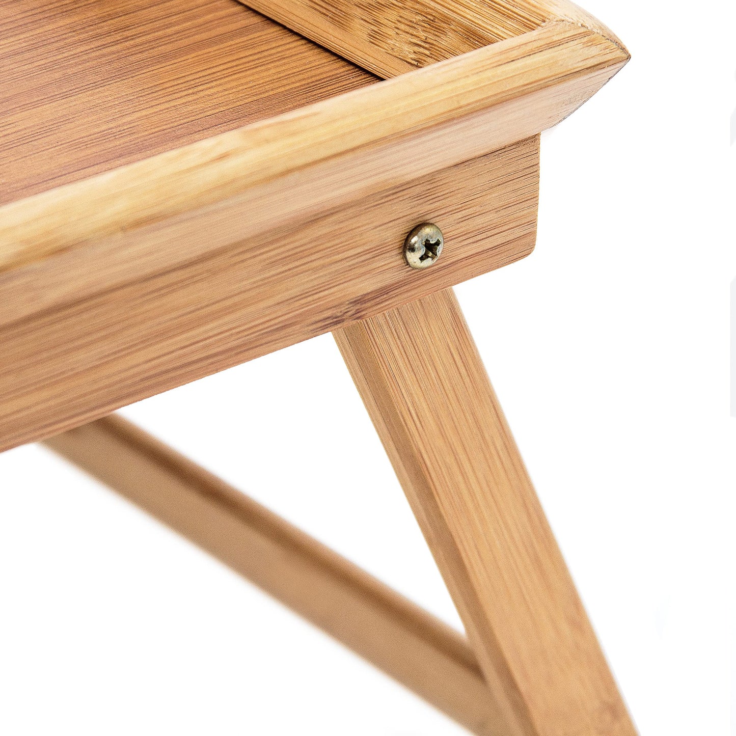 Bandejas Cama Bambú, Plegables, con Asas, para Desayuno, con Patas, para Servir, 25 x 52 x 33 cm, Marrón Natural